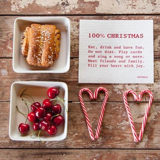 100% Christmas Swedish Dishcloth | Red