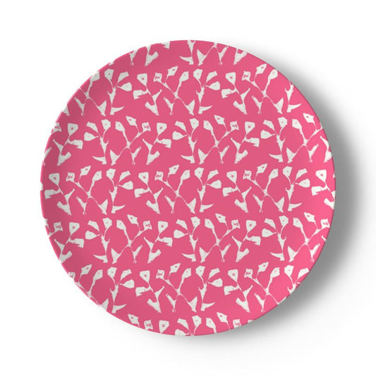 Hot Pink Genevieve China Plate Set
