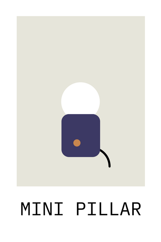 Dark Blue Mini Pillar Lamp