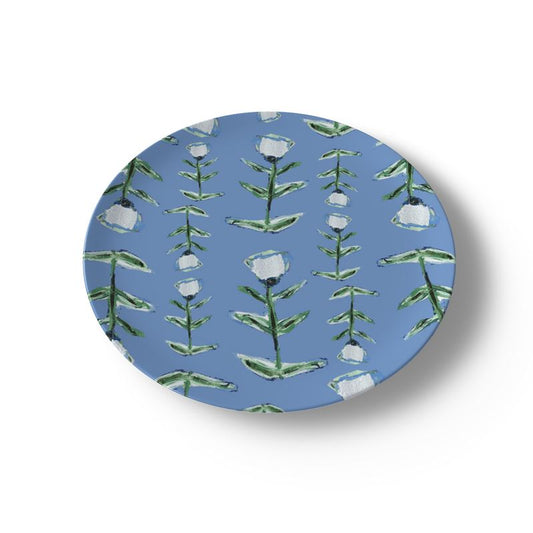 Blue Tulip Bone China Plate