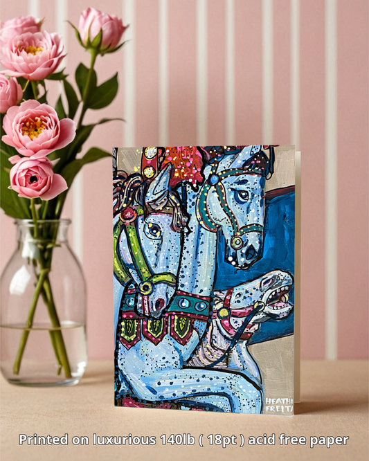Carousel Horse Greeting Card Fine Art Print