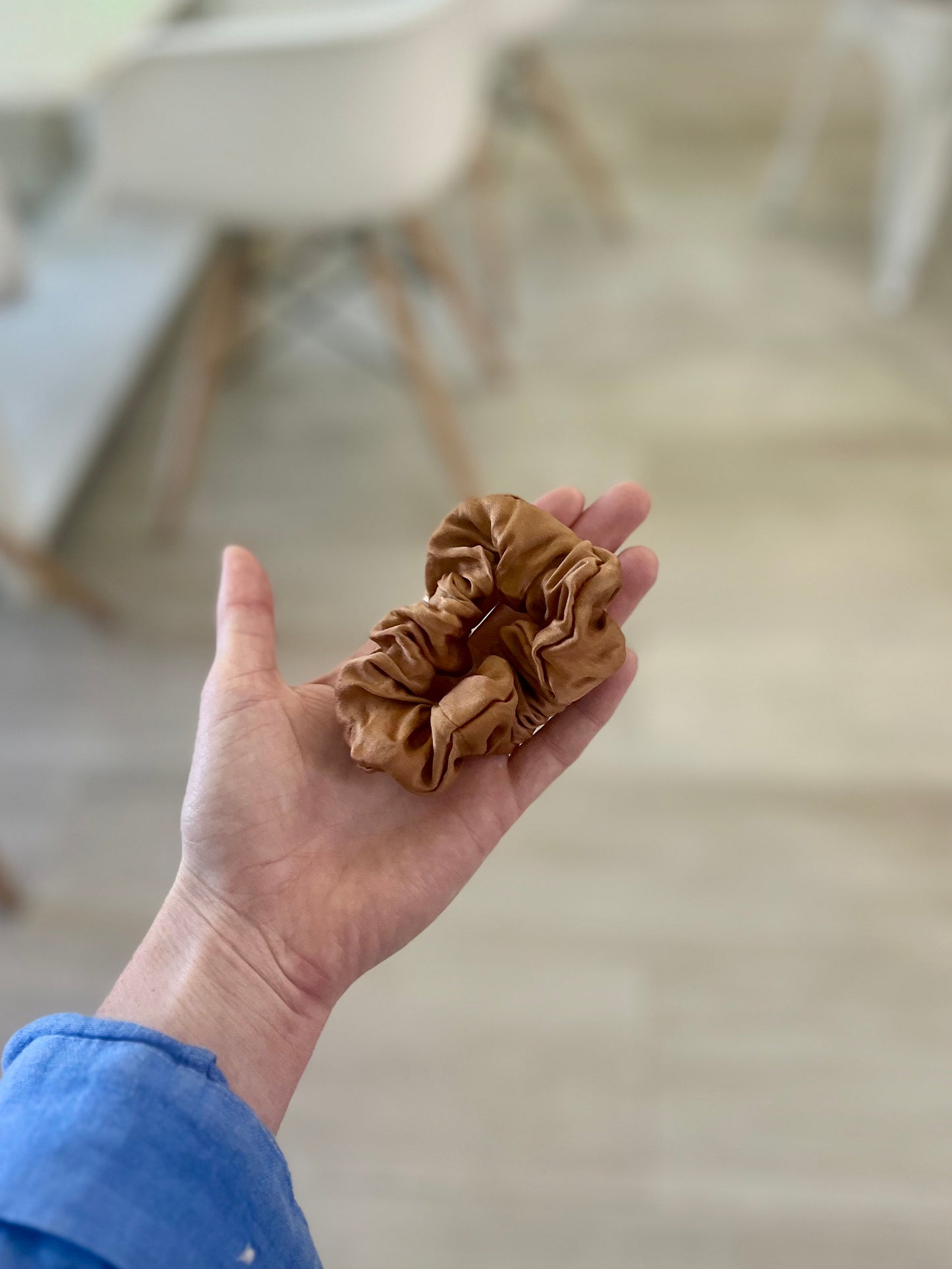 Peachy Mulberry Silk Scrunchie