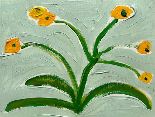 Daisies IV Acrylic Painting