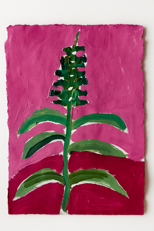 Delphinium in Bloom Acrylic Painting