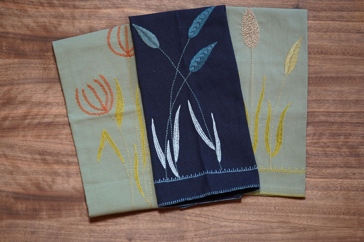 Botanical Threads Embroidered Napkins | Set of Two