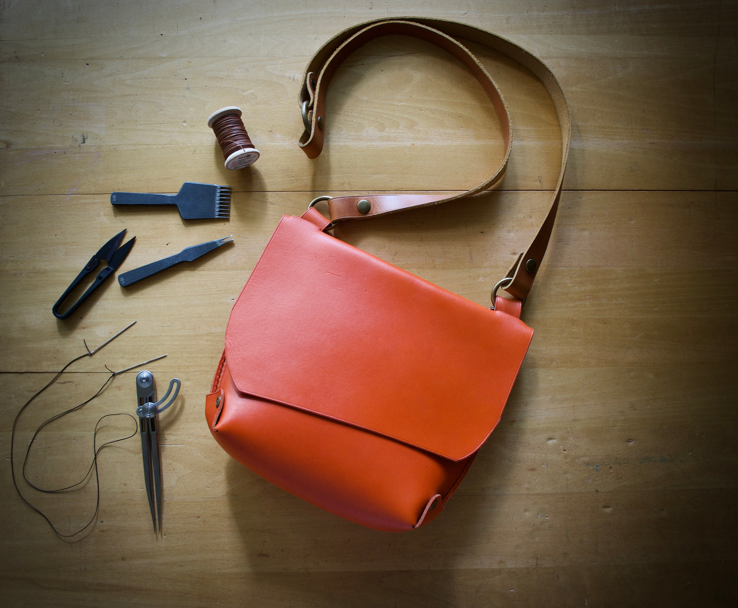 Classic Leather Crossbody Bag