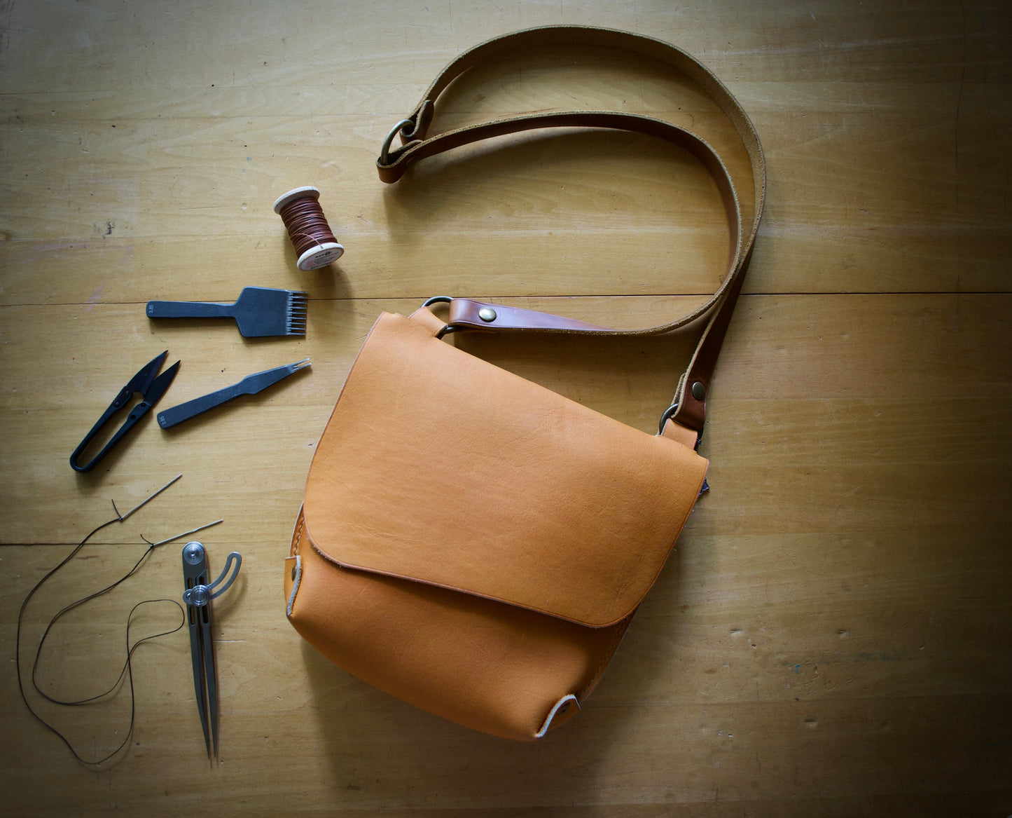 Classic Leather Crossbody Bag