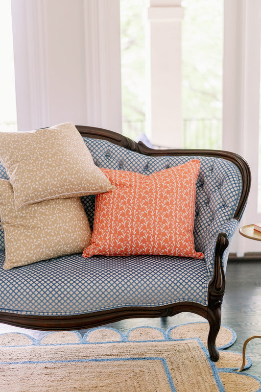 Ivy Manor Throw Pillow in Coral