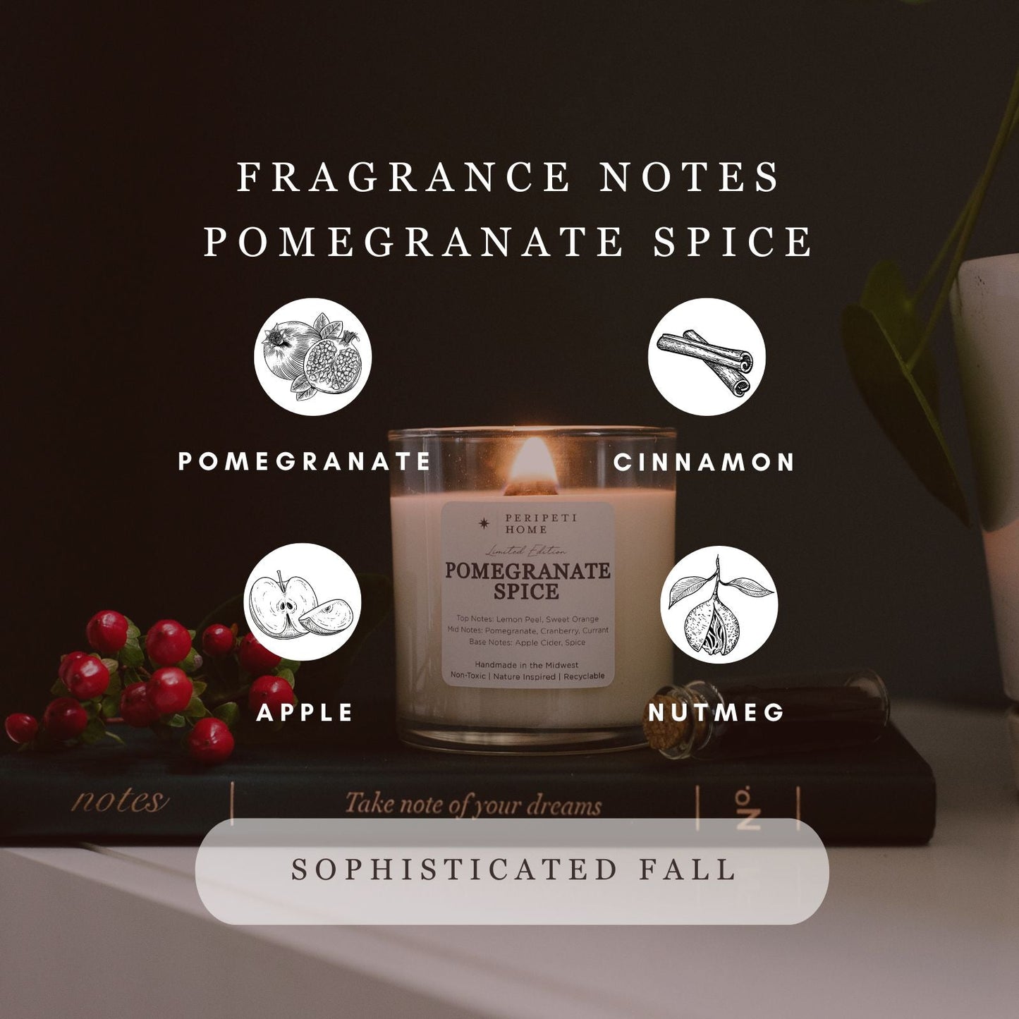Pomegranate Spice Candle, Wax Melt, Diffuser & Room Spray