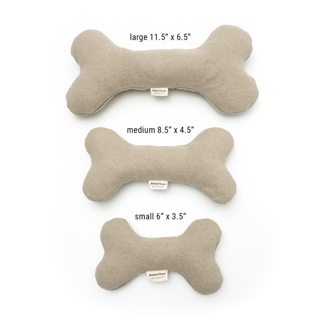 Boba & Vespa Plush Hemp Dog Bone Toy for Gentle Chewers