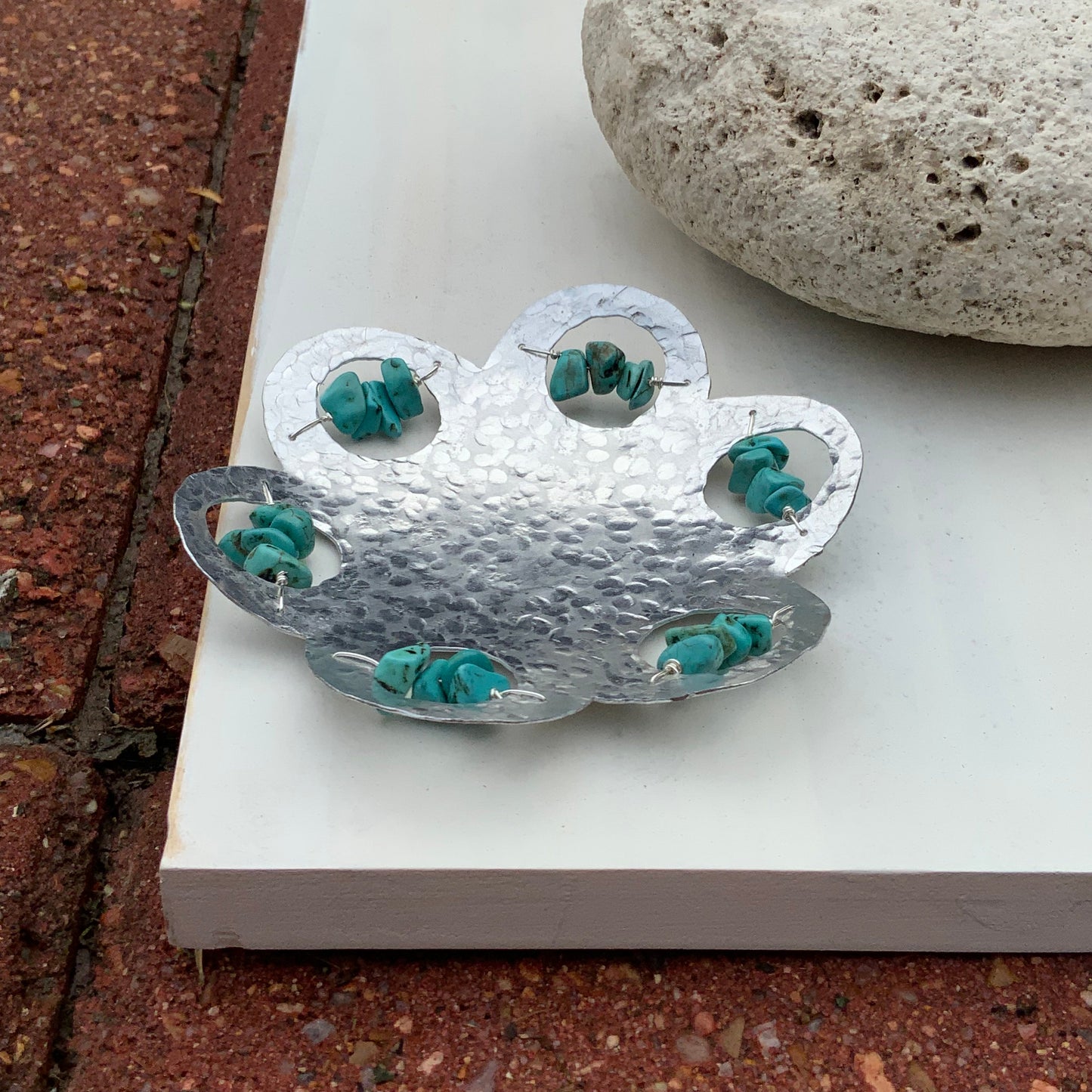 Hammered Metal Gemstone Ring Dish