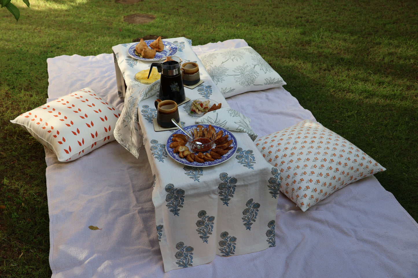 Firozi Linen Table Runner