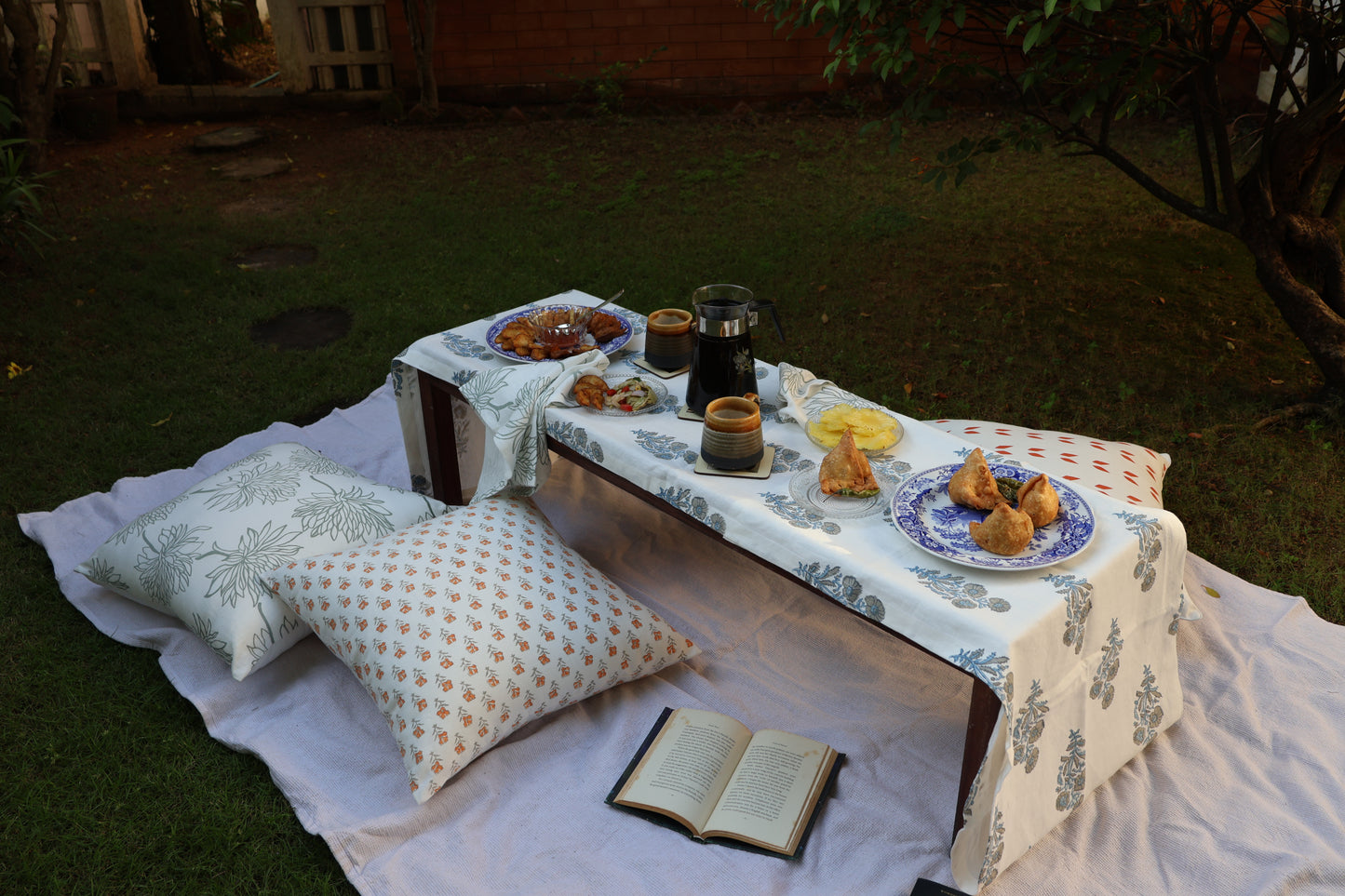 Firozi Linen Table Runner