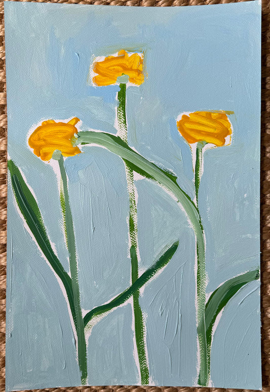 Daisies Acrylic Painting