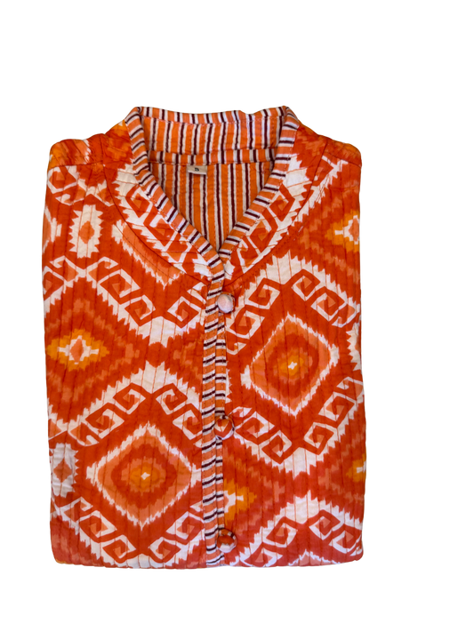 The Charlotte Jacket in Orange Zig Zag