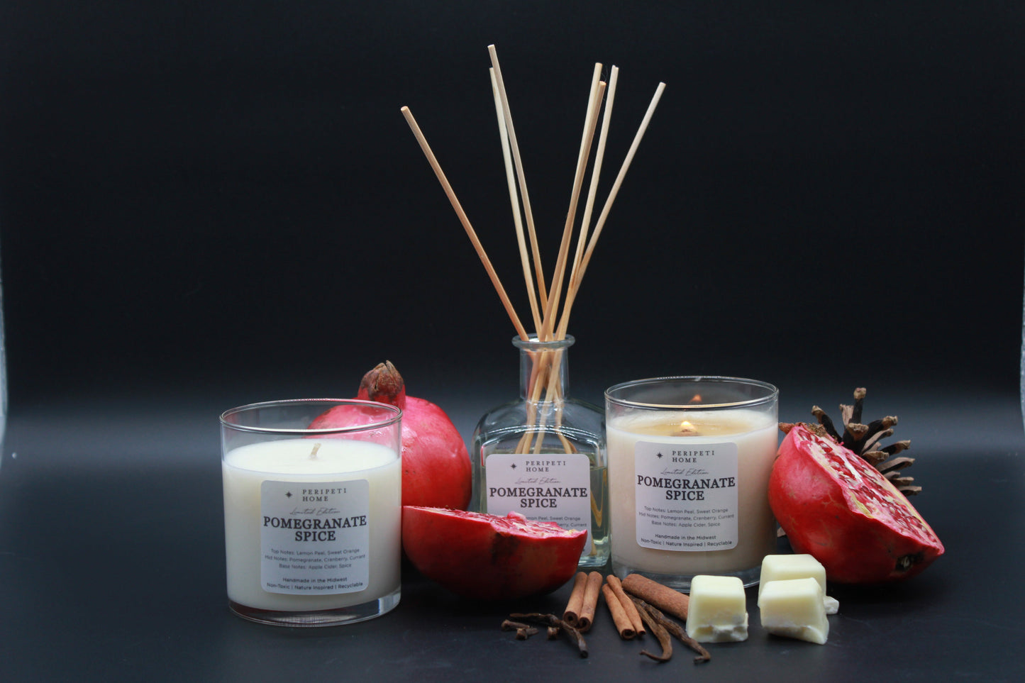 Pomegranate Spice Candle, Wax Melt, Diffuser & Room Spray