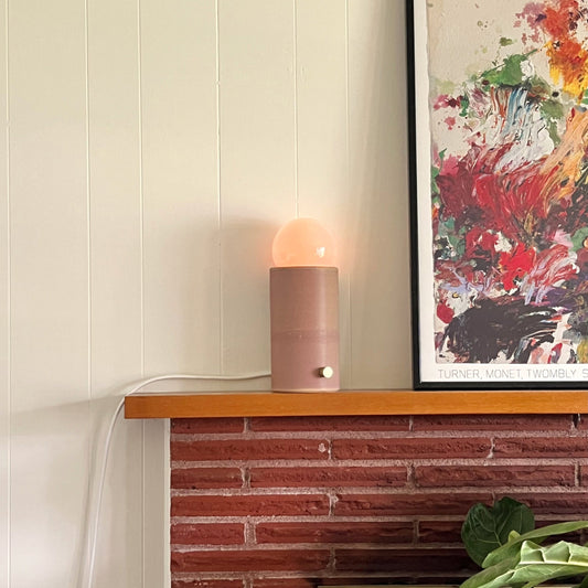 Mauve Pillar Lamp