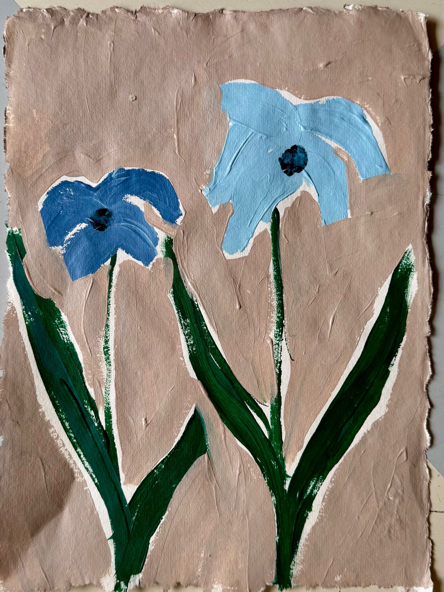 Double Blue Acrylic Painting