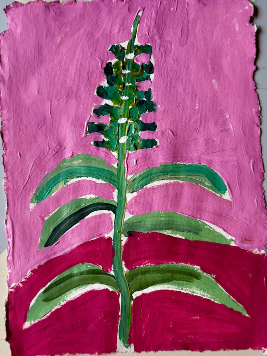 Delphinium in Bloom Acrylic Painting