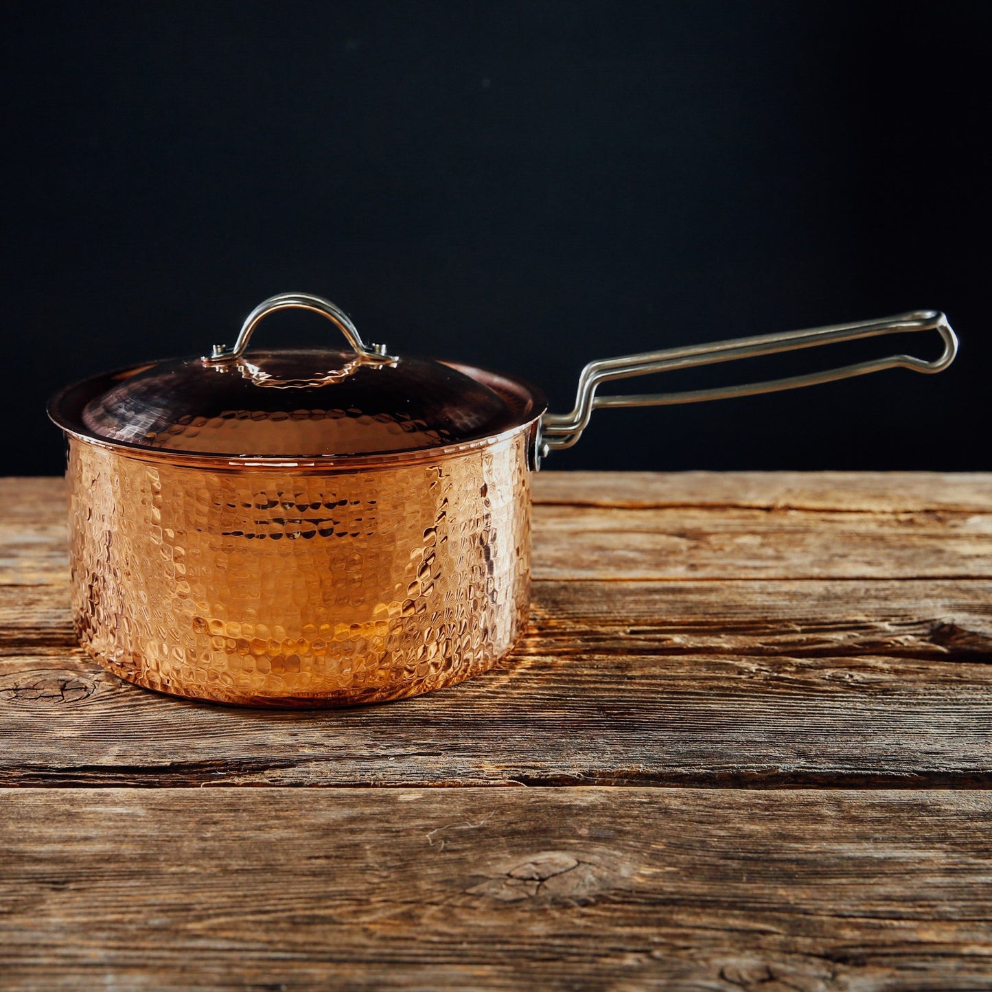 Hammered Copper Saucepan