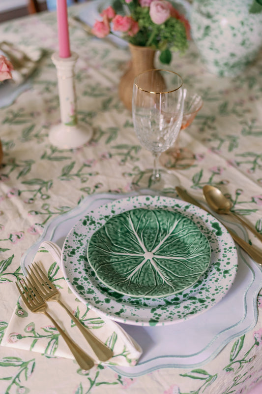 Antonia Pink & Green Tablecloth