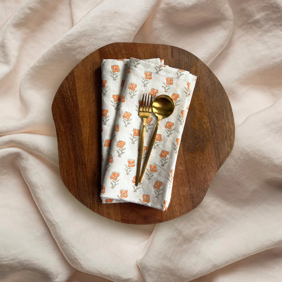 Peach Garden Table Napkins (Set of 4)