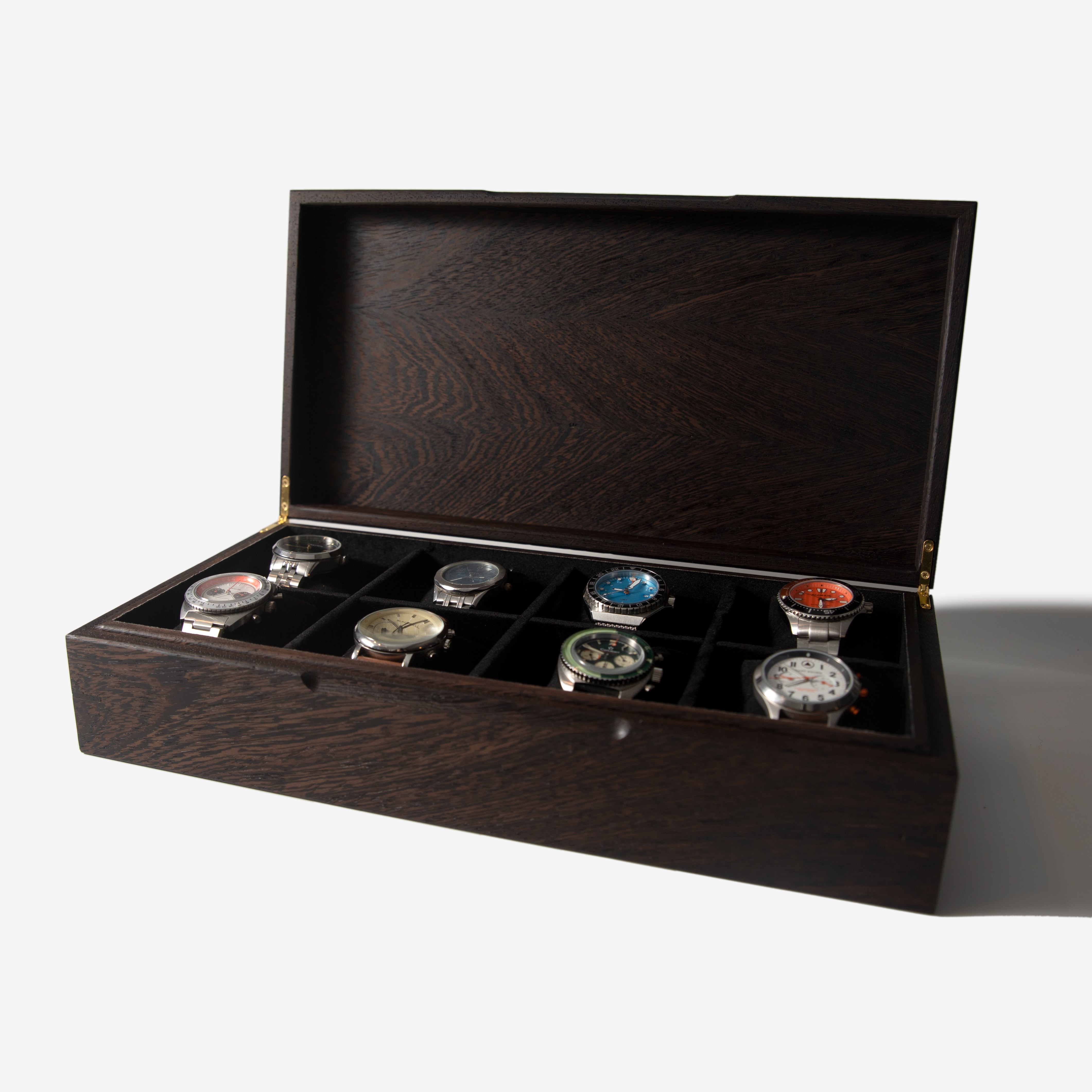 Watch Box - Wenge Hardwood - 8 Watch Compartments | AHS
