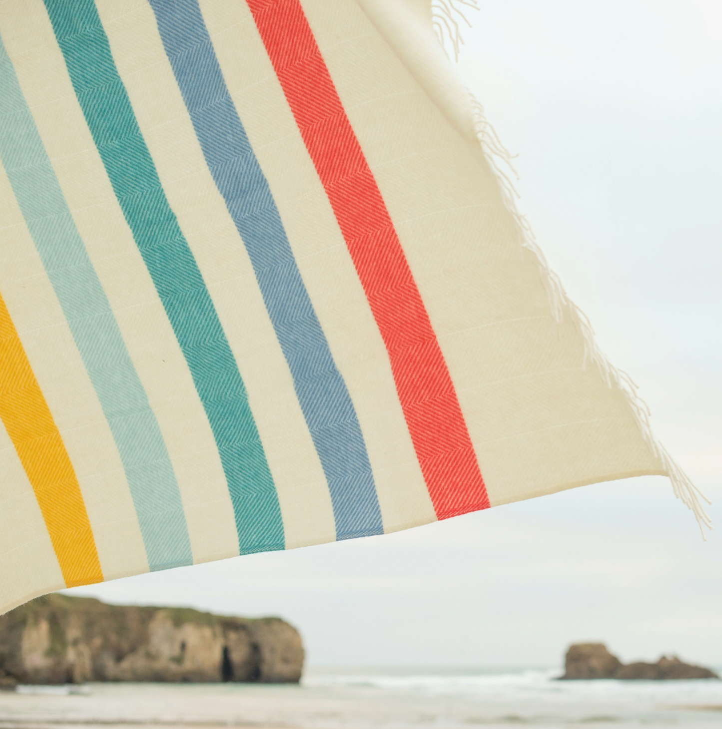 Seaside Stripe Wool Blanket