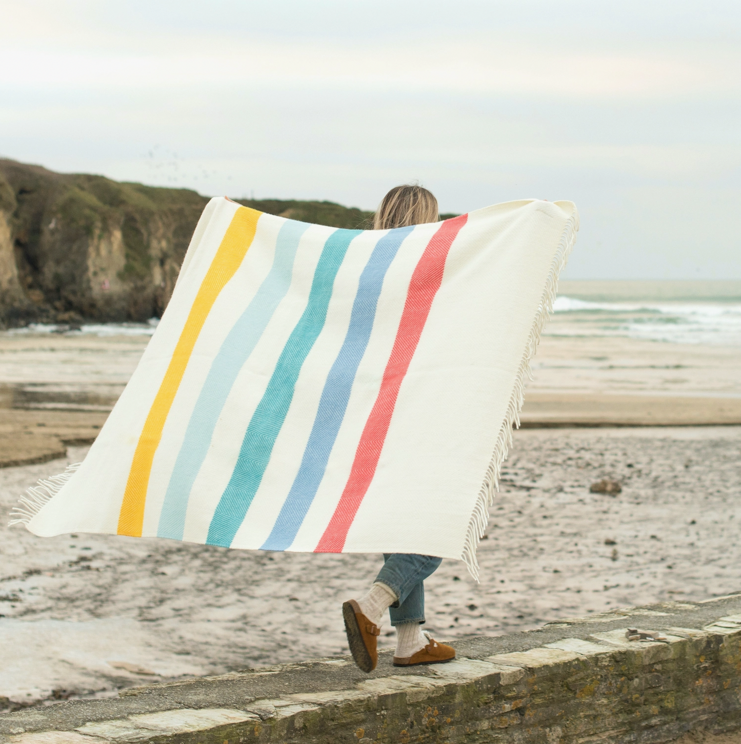 Seaside Stripe Wool Blanket