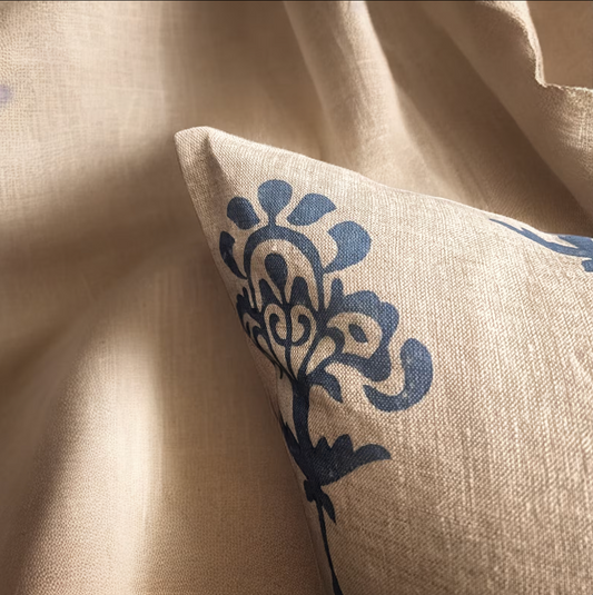 Blue Harmony Linen Pillow Cover (Set of 2)