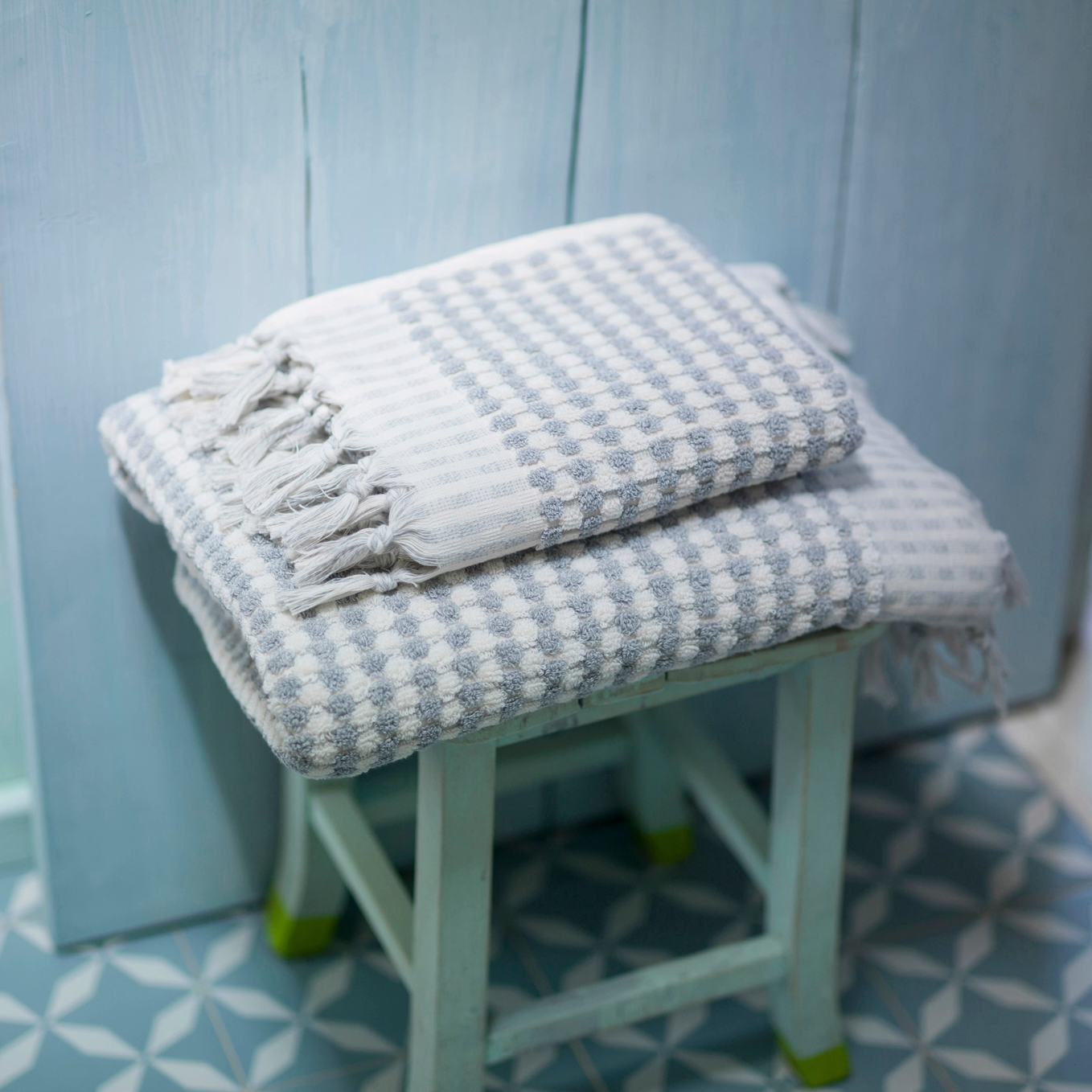 Dotted Terry Bath Towel - Set of Two