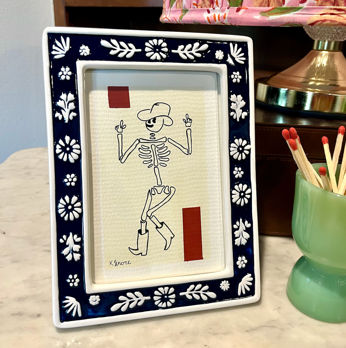 Cowboy Skeleton Painting + Frame | Limited Edition
