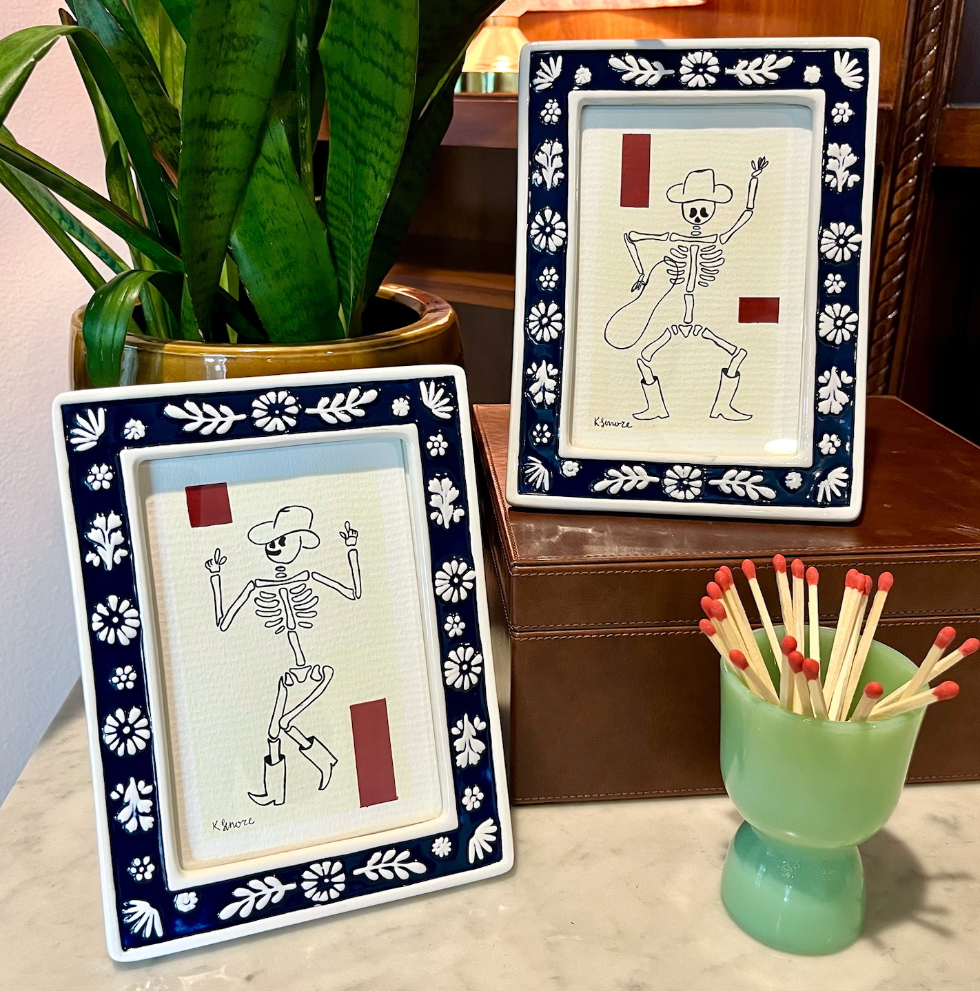 Cowboy Skeleton Painting + Frame | Limited Edition
