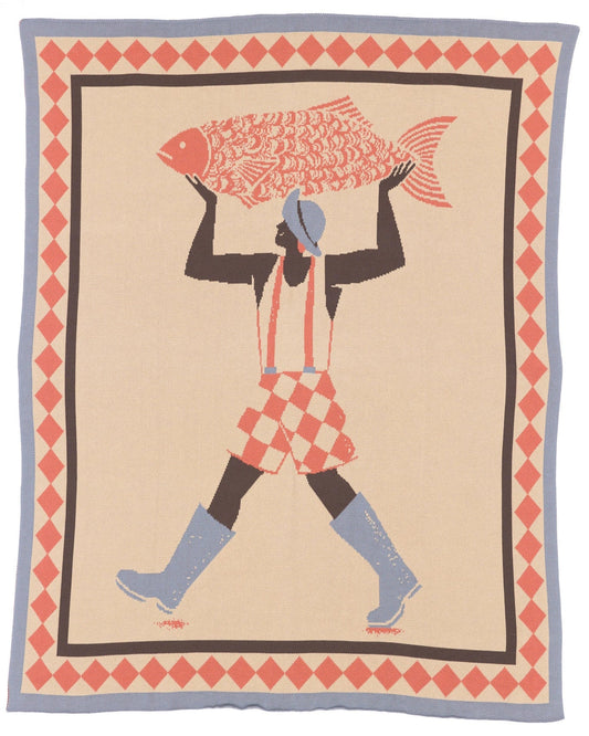 Un Beau Poisson Throw Blanket
