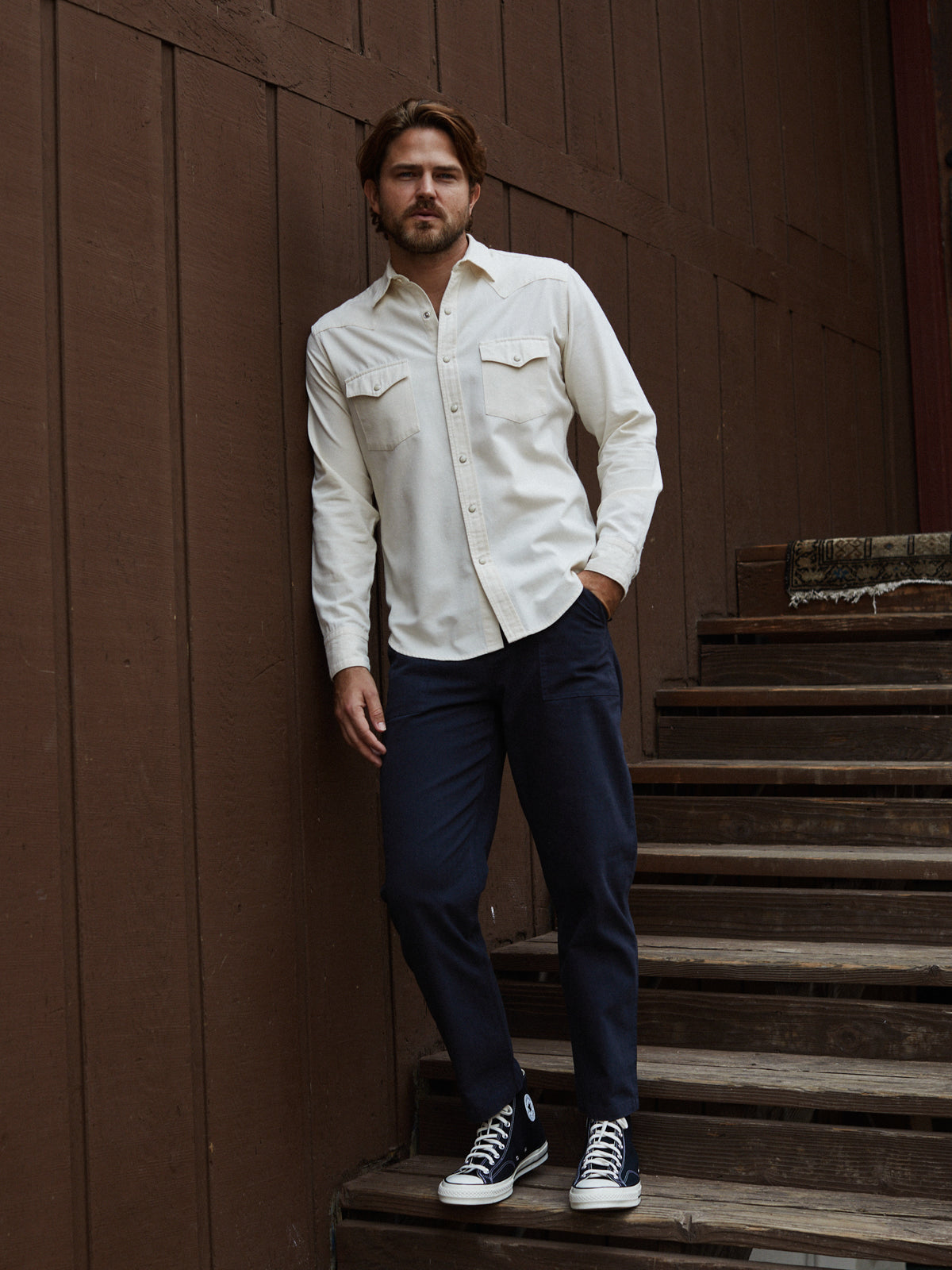 Bone Ecru Denim Men's Shirt