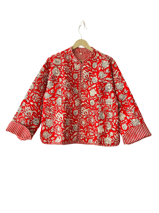 The Charlotte Jacket in Scarlett