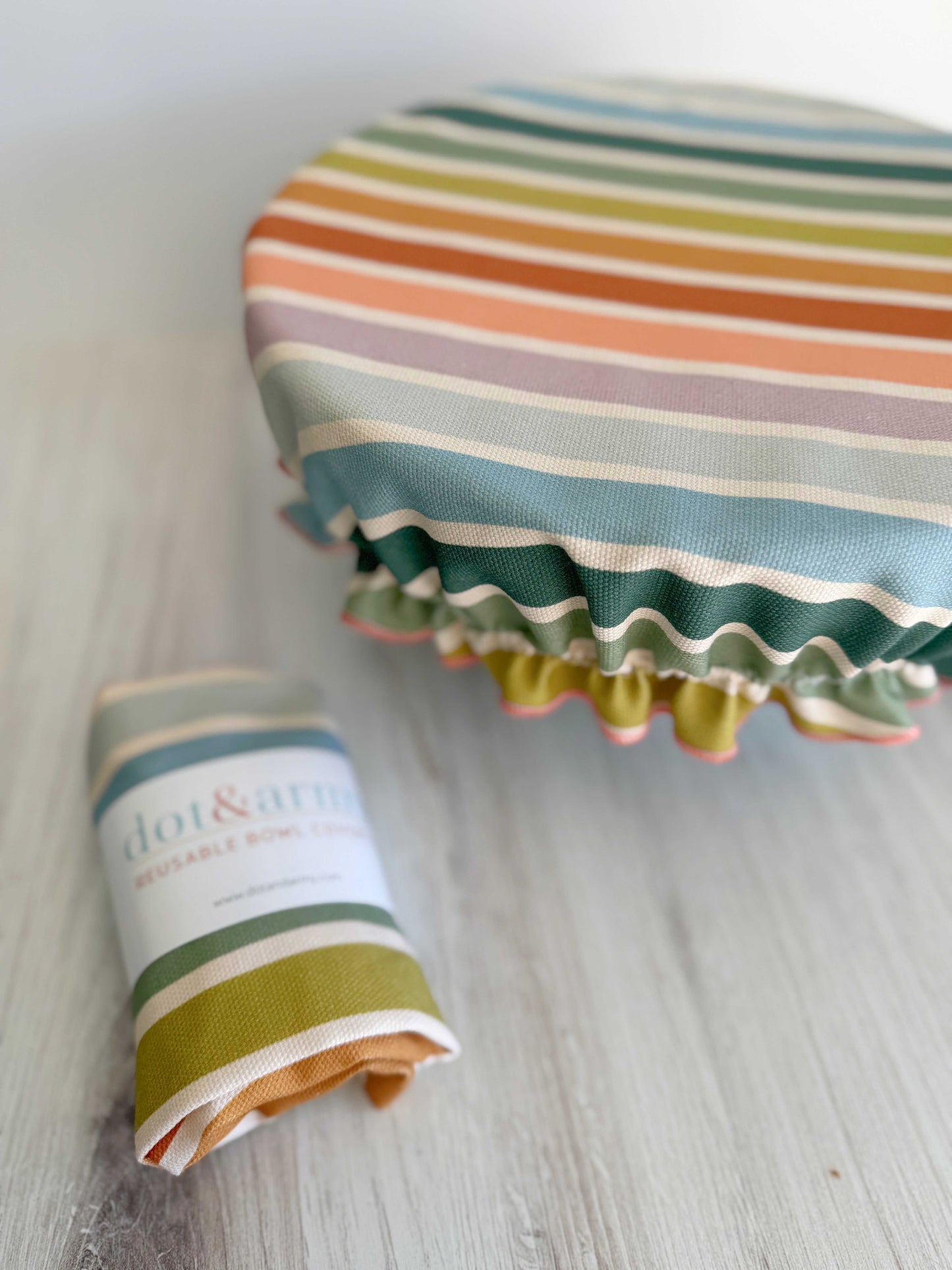 Reusable Bowl Cover in Beach Chair Stripes