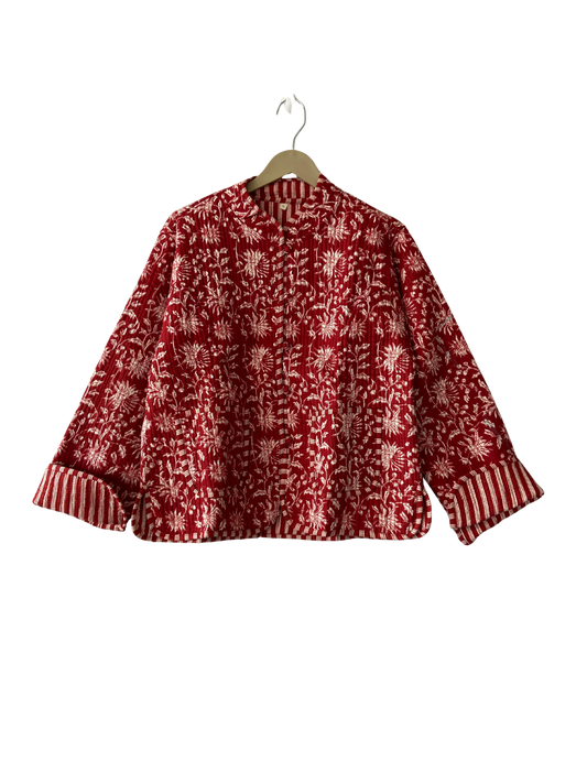 The Charlotte Jacket in Crimson Bloom