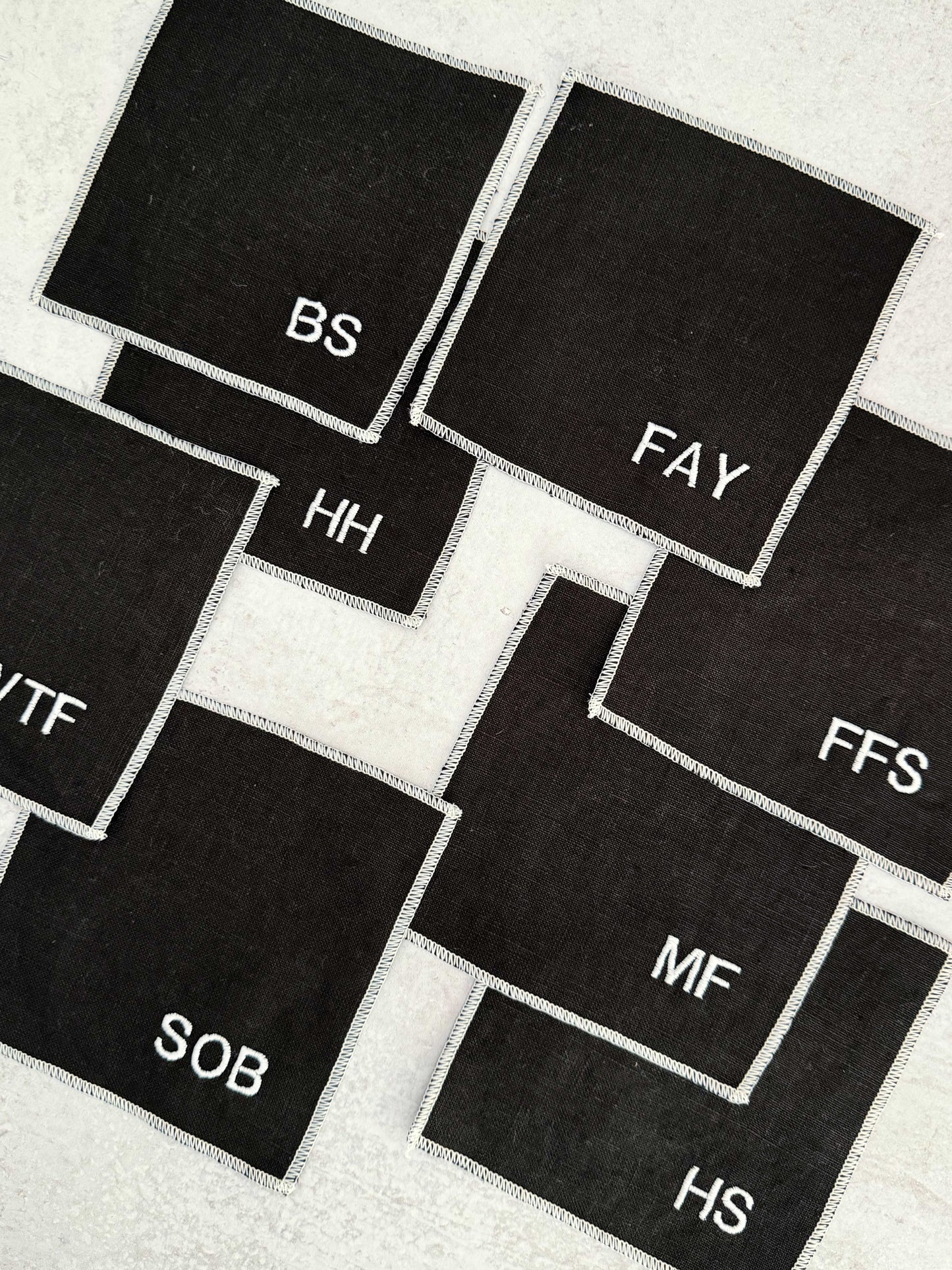 Sweary Cocktail Coasters in Black and White | Set of Eight