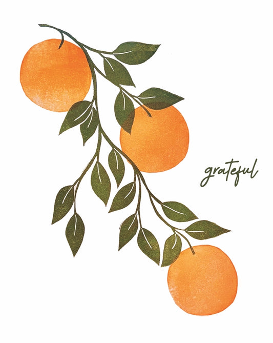 Grateful Citrus Branch Thank You Card