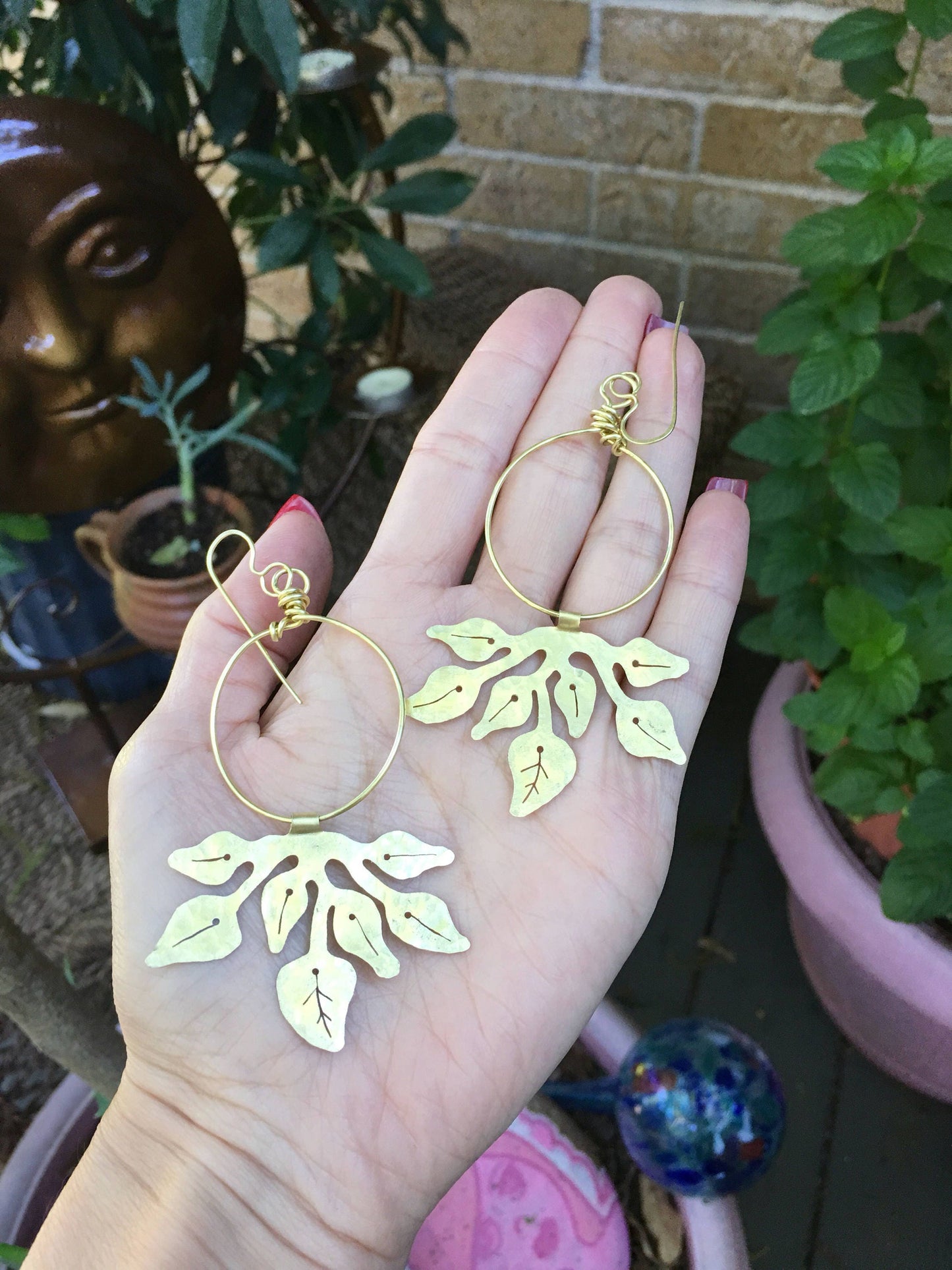 Houseplant Greenery Dangle Earrings