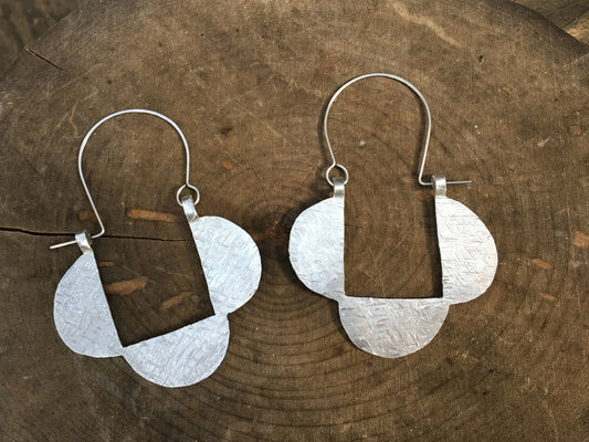 Hammered Aluminum Geometric Hoop Earrings