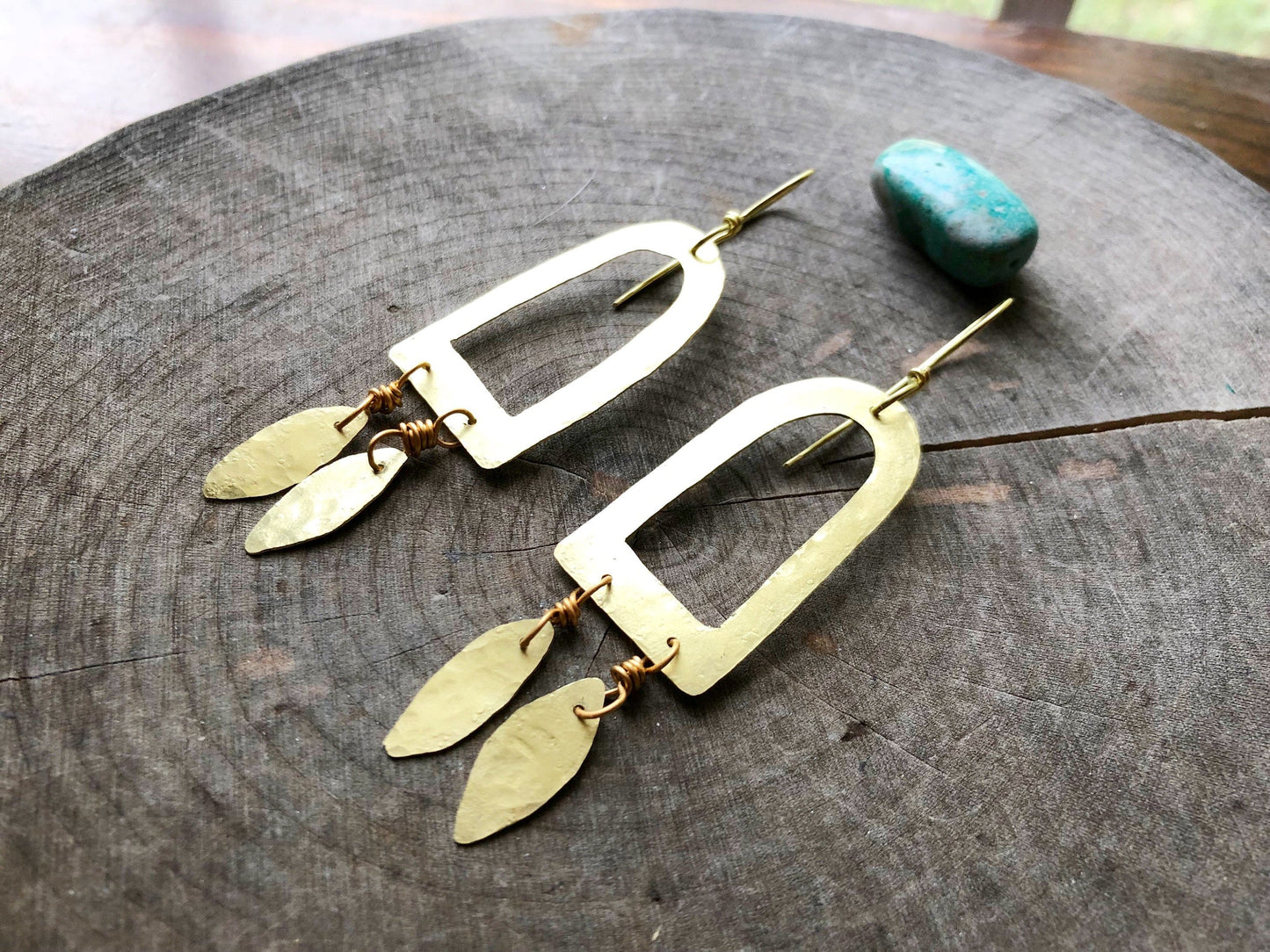 Hammered Brass Fringe Earrings