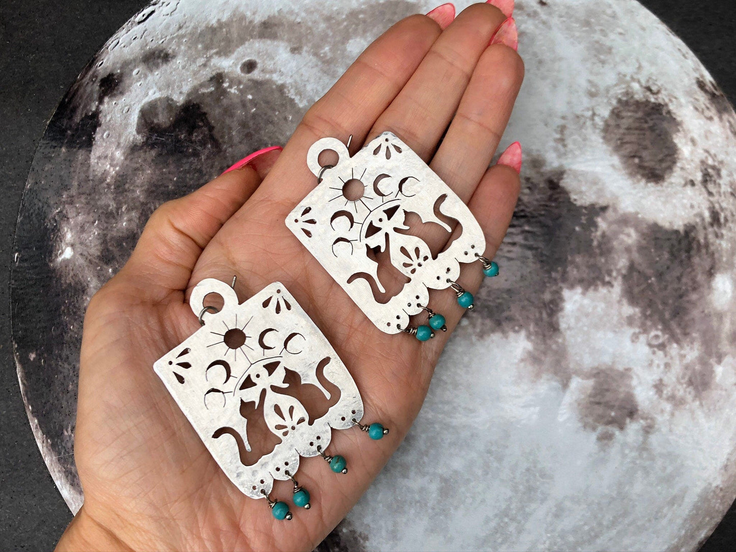 Papel Picado Cat Earrings