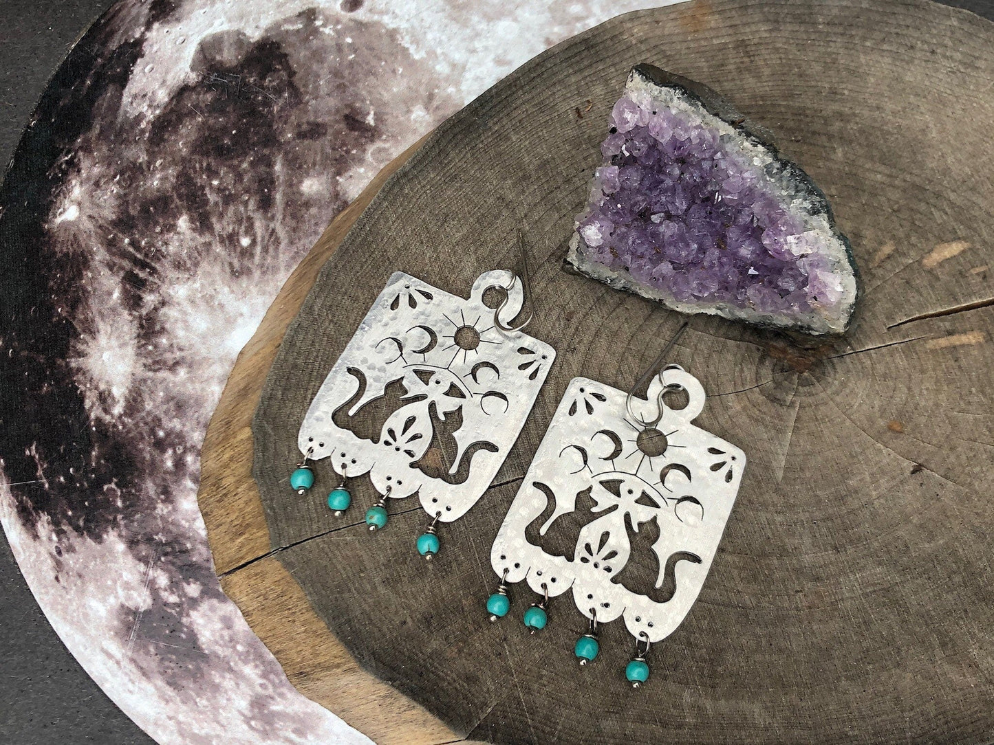 Papel Picado Cat Earrings
