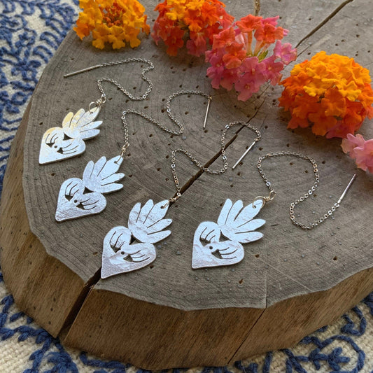 Milagro Sacred Heart Threader Earrings