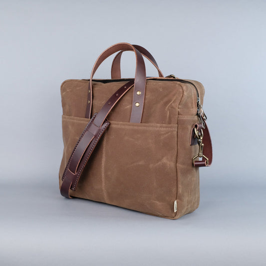 Prospect Briefcase in Brush Brown