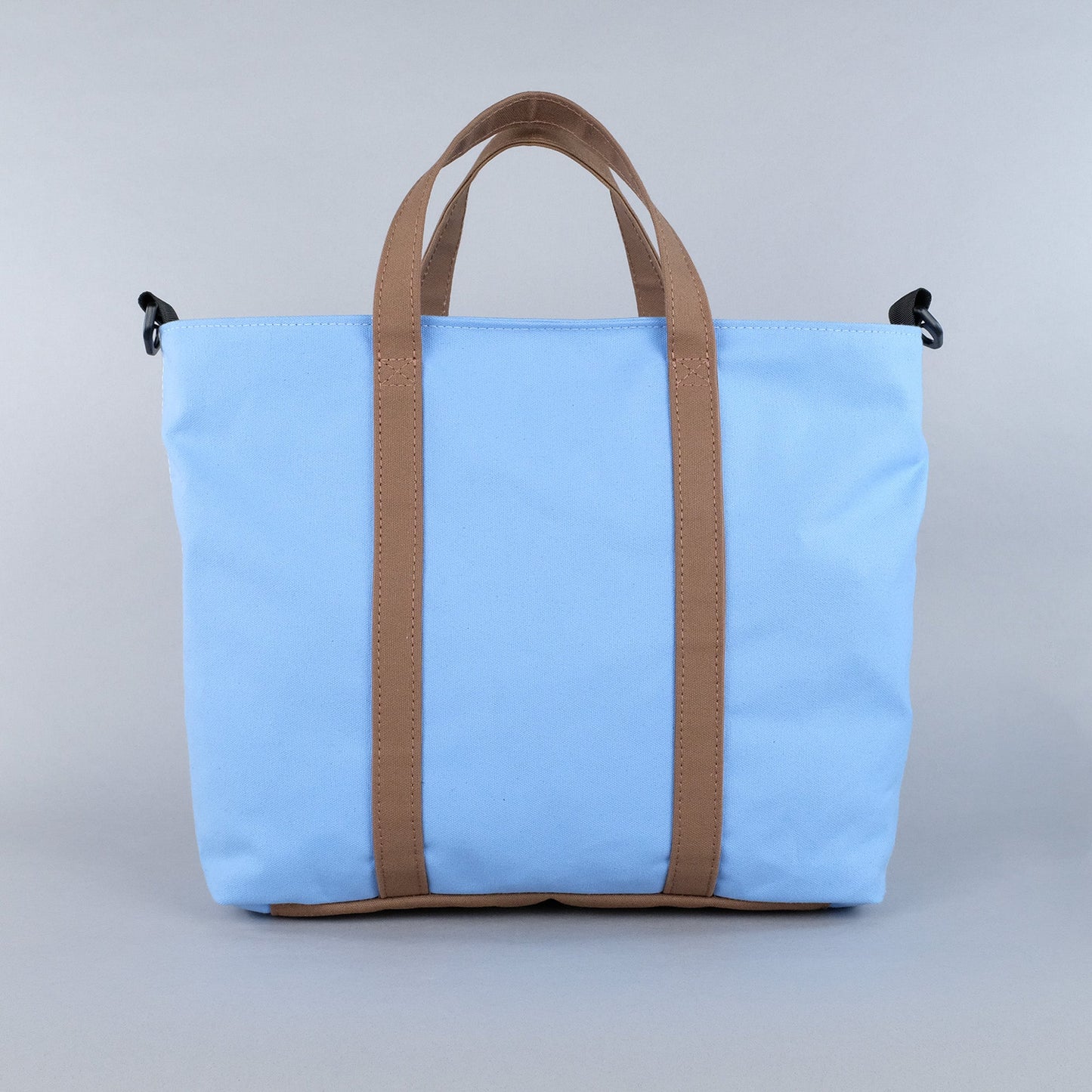 Woodbine Zip Tote Bag in Sky Blue & Tobacco Brown