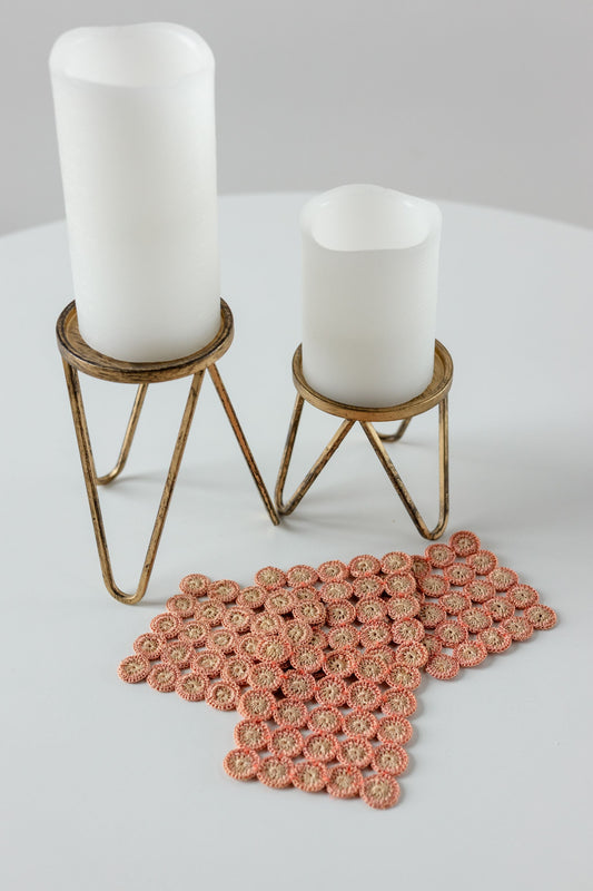Sunrise Dot Crochet Coasters