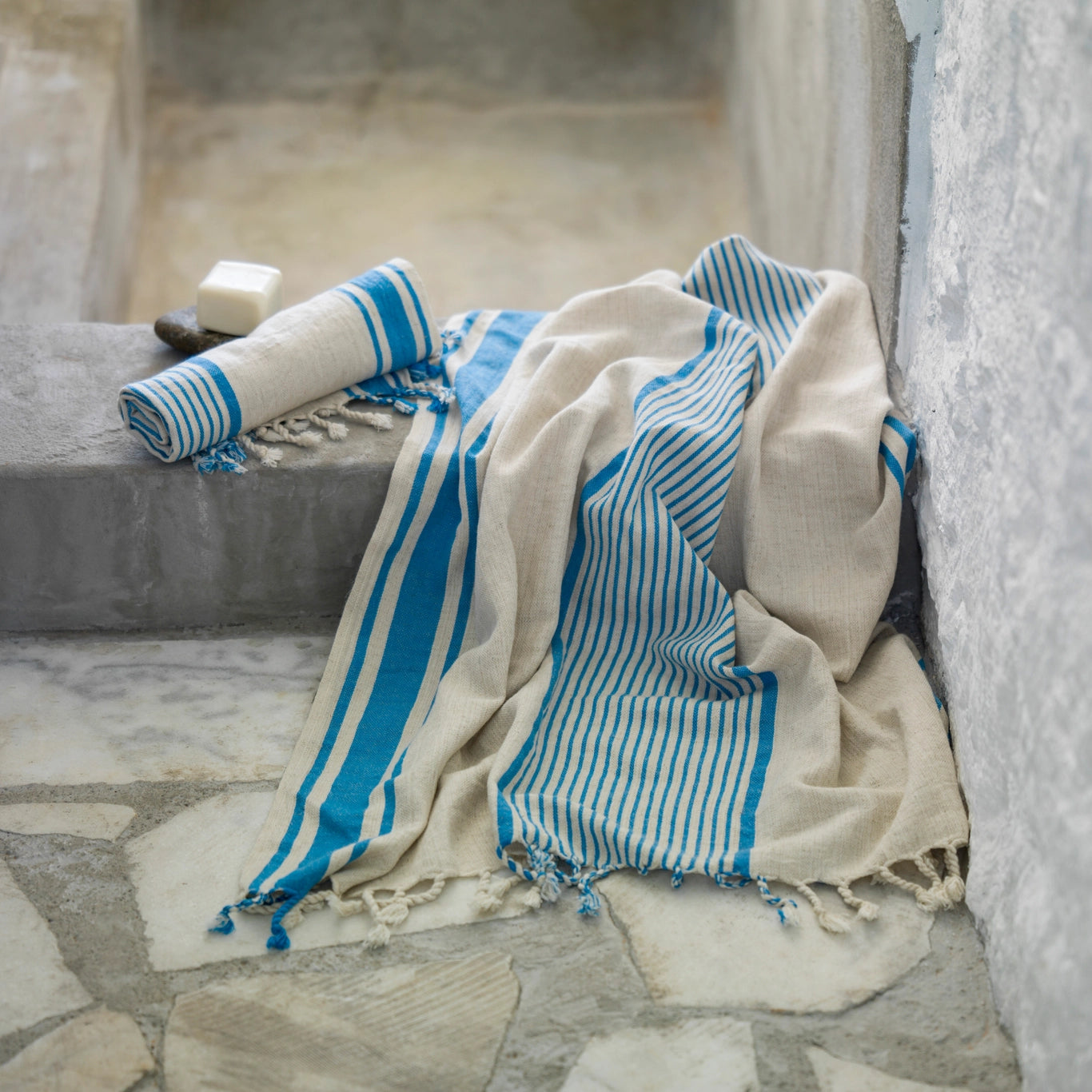 Linen Striped Turkish Beach Towel